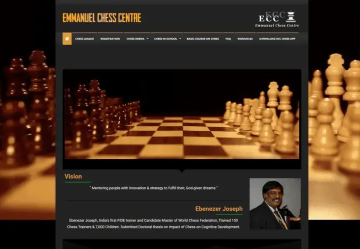 Emmanuel Chess Centre Website Design by Elohim Software Solutions